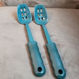 Two Heavy Duty Slotted Spoons